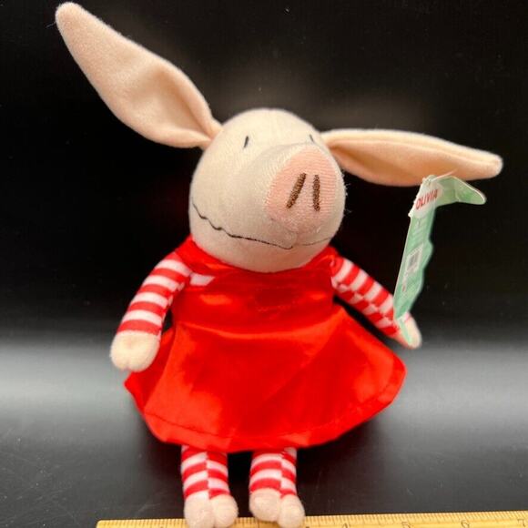 Olivia 2010 Plush 8" Nanco Chorion Red Dress Striped Legs & Arms - Picture 1 of 13